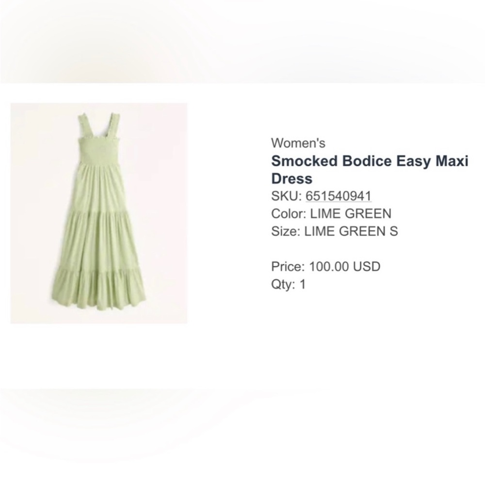 Abercrombie smocked maxi dress